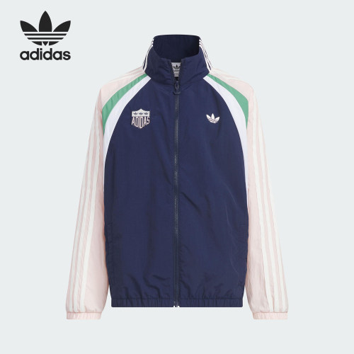 Adidas/阿迪达斯正品三叶草大童复古经典立领夹克外套KC1506