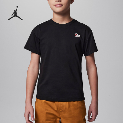 耐克大童贴片运动圆领T恤