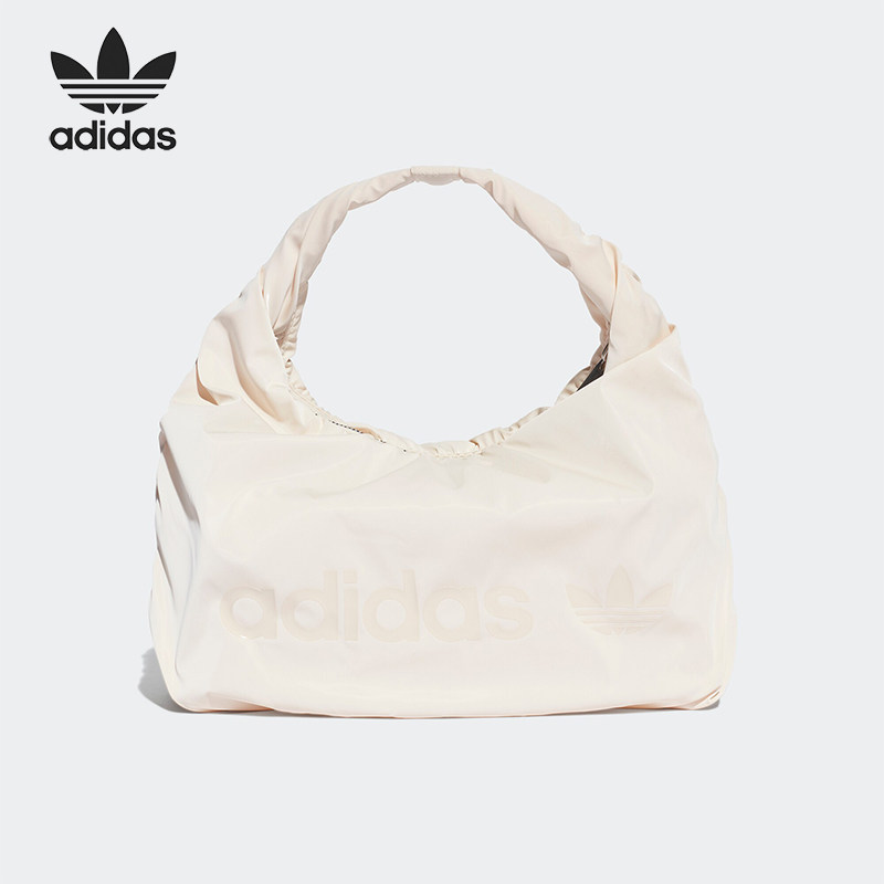 Adidas/阿迪达斯正品三叶草女士褶皱缎面腋下云朵包HK0158 - 实物图