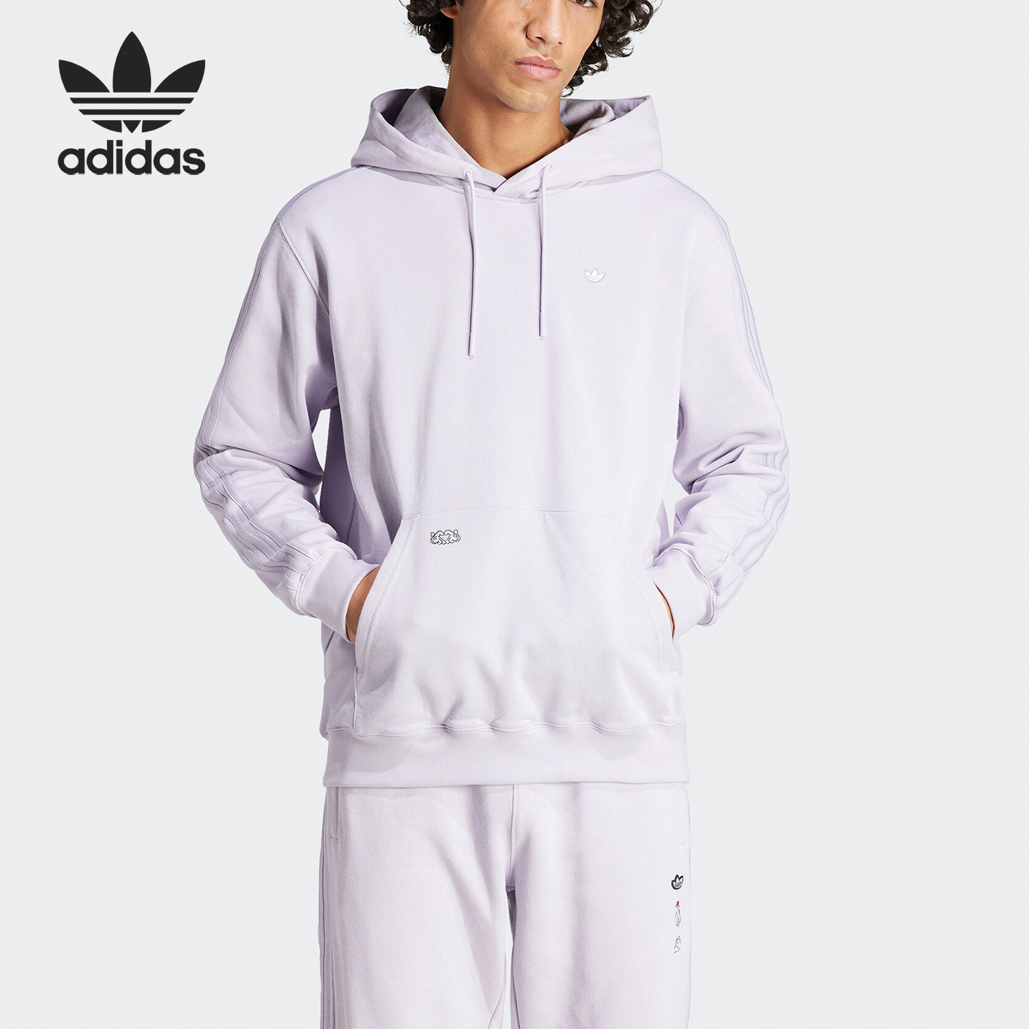 Adidas/阿迪达斯正品米奇联名款男士运动连帽宽松卫衣IY2273