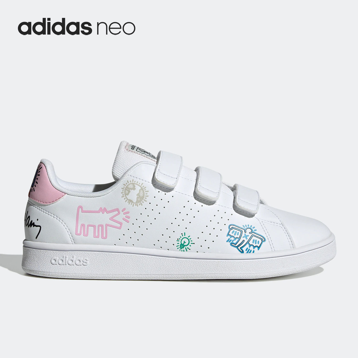 adidas/阿迪达斯官方正品凯斯·哈林联名系列 女子休闲鞋gx3675
