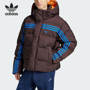 Adidas/阿迪达斯正品三叶草男士复古拼接短裤羽绒服JL9556