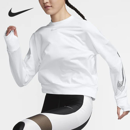 Nike/耐克正品女子圆领短款舒适跑步运动套头卫衣卫衣 CQ7773