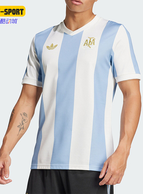 Adidas/阿迪达斯正品三叶草男士透气运动条纹训练短袖JF2641