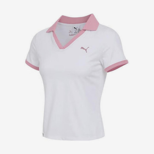 Puma/彪马正品W LATE ADD女士透气翻领运动针织休闲短袖692774-02