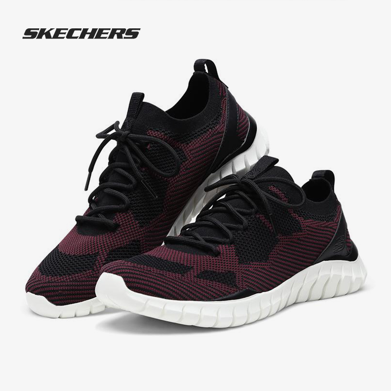 Skechers/斯凯奇正品春季新款男子系带运动网面一脚套休闲鞋