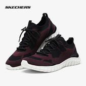 斯凯奇正品 春季 新款 Skechers 男子系带运动网面一脚套休闲鞋