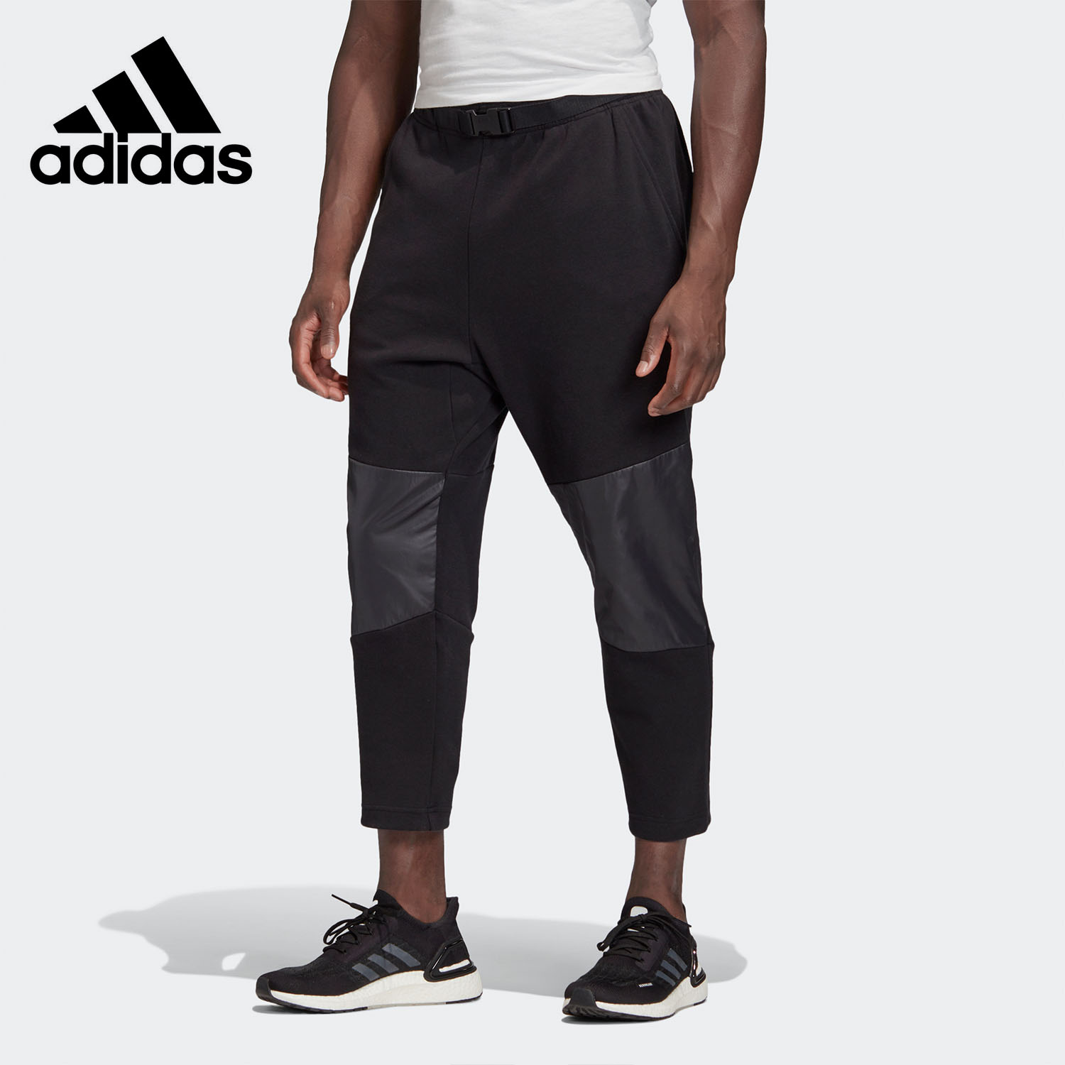 阿迪达斯男子休闲运动九分裤