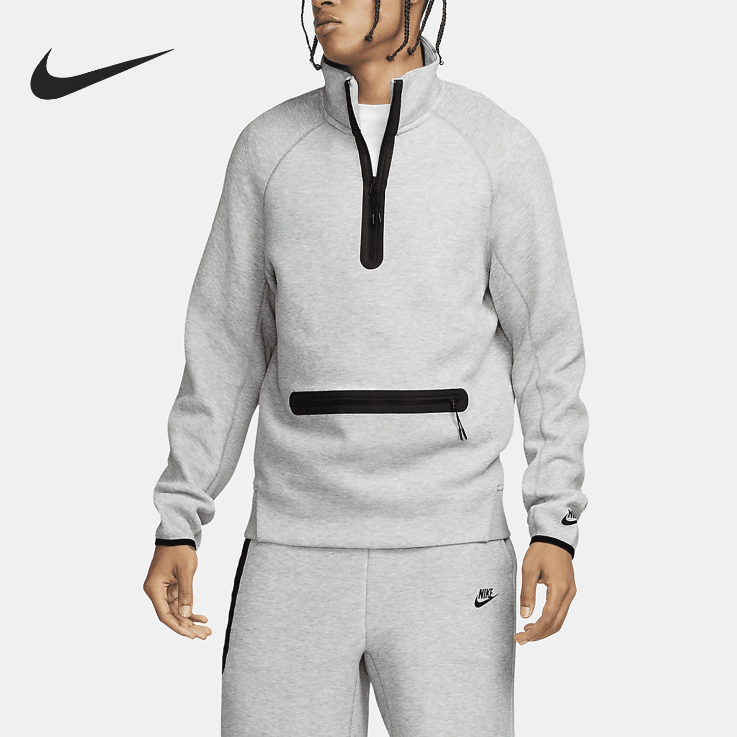 Nike/耐克官方正品Sportswear男士半拉链立领宽松卫衣FB7998-063,运动服/休闲服装,运动卫衣/套头衫,淘宝优惠券,粉丝福利购,淘宝优惠卷