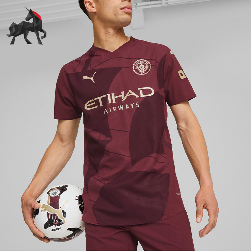 Puma/彪马正品新款经典男士V领足球实战时尚潮流运动透气短袖T恤