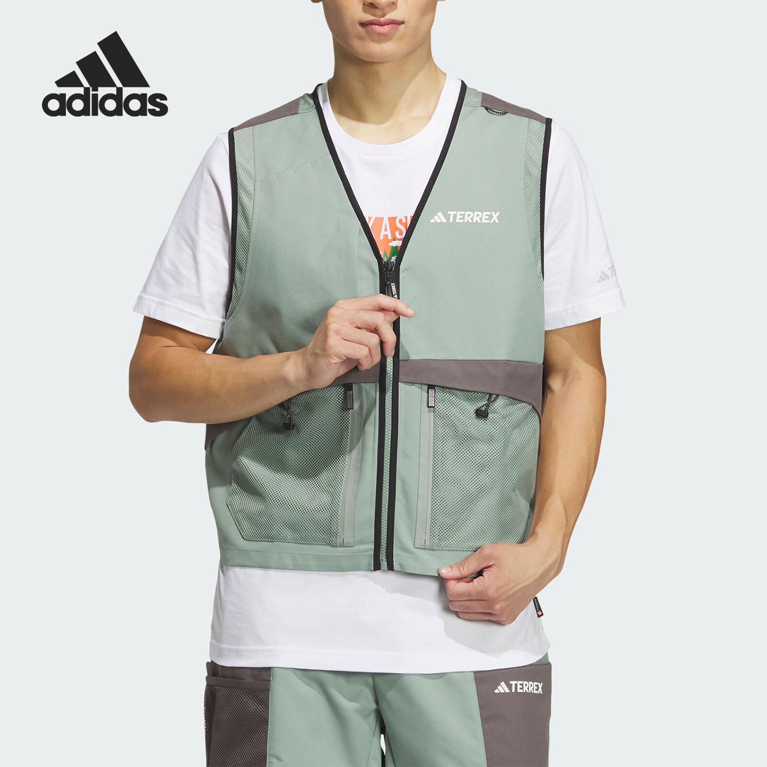 阿迪達斯男士戶外運動馬甲