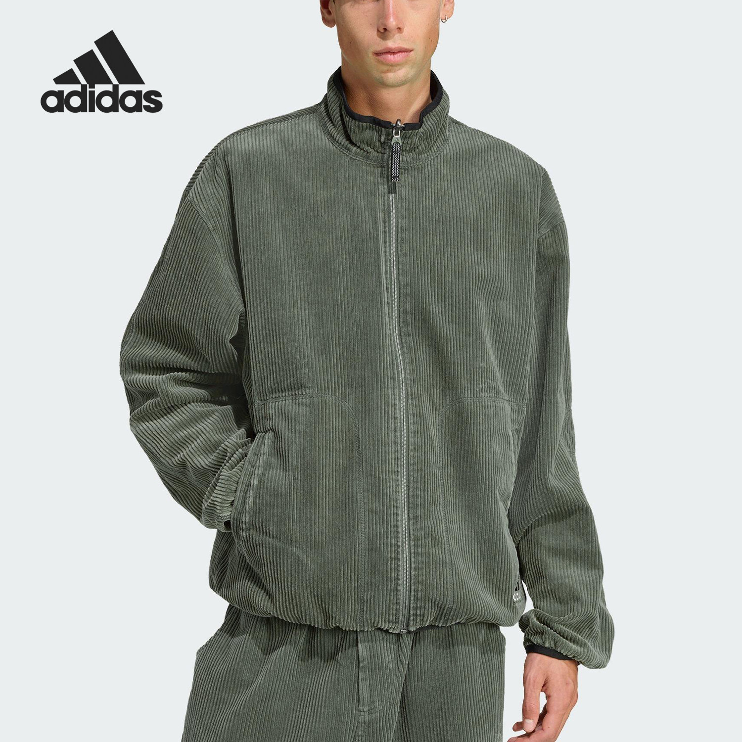 Adidas/阿迪达斯官方正品春秋男士双面穿灯芯绒运动夹克JV7660