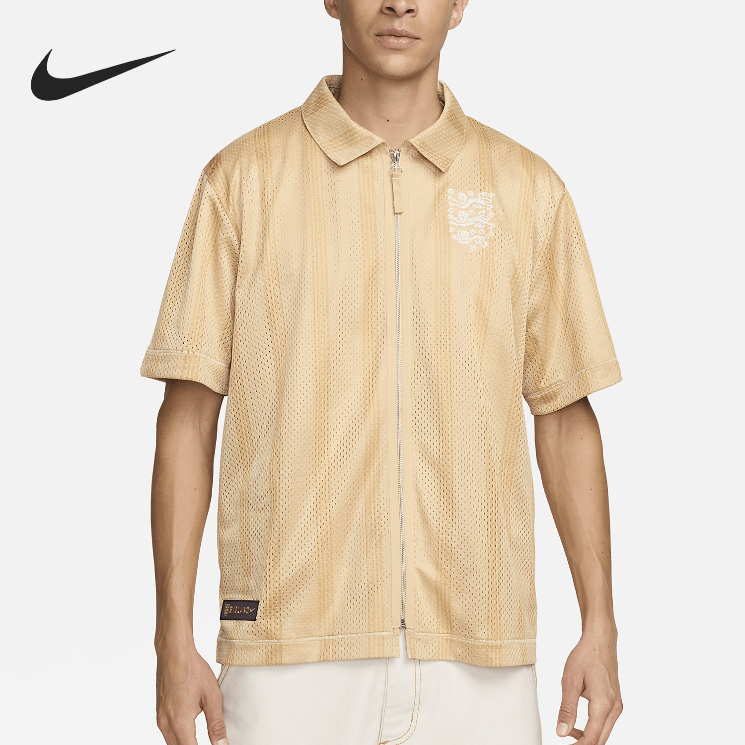 Nike/耐克官方正品新款男士足球全长拉链开襟短袖外套FZ6204-252