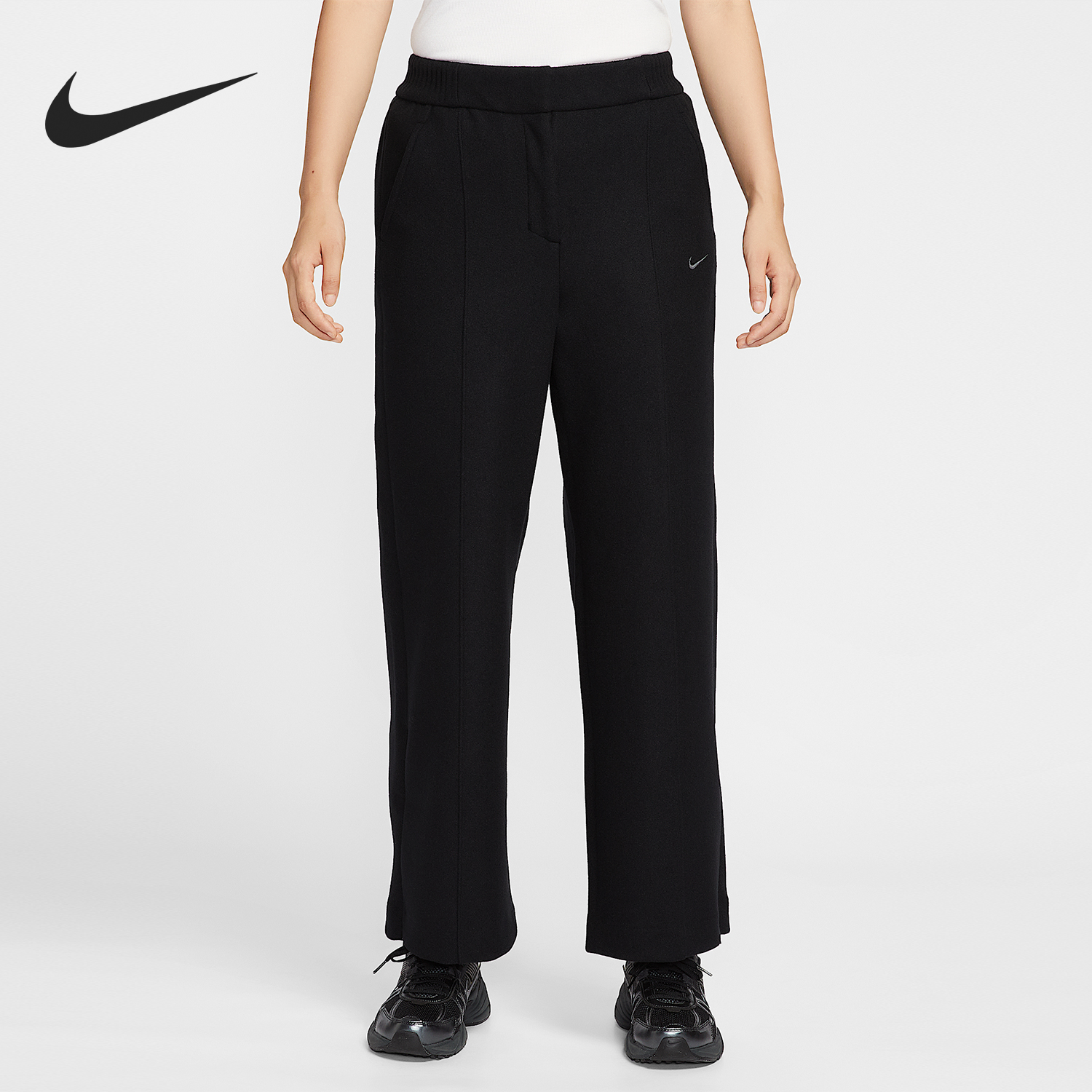 耐克女士休闲加绒直筒运动长裤