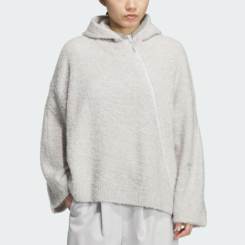 Adidas/阿迪达斯正品2025女士运动时尚宽松休闲连帽针织衫KC5782