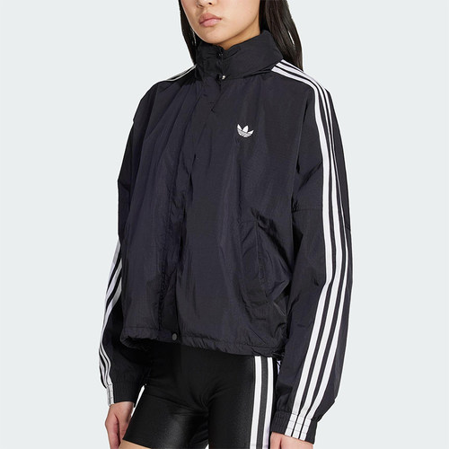Adidas/阿迪达斯正品三叶草女士运动立领日常三条纹外套JX1451
