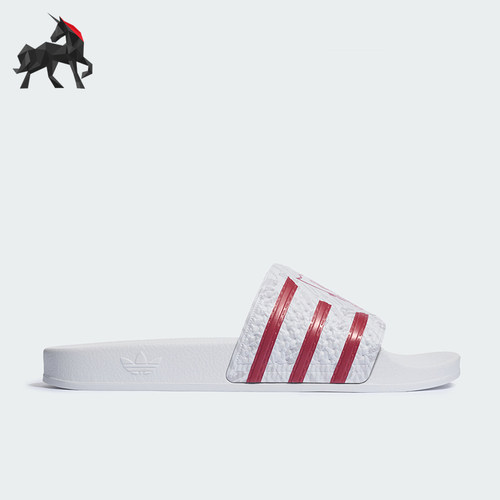 Adidas/阿迪达斯正品TREFOIL SLIDE男女足球经典运动拖鞋KH7147