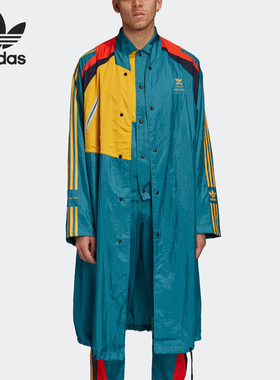 Adidas/阿迪达斯正品男士联名款拼色长款耐磨休闲风衣FS3758