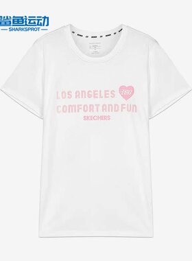 Skechers/斯凯奇正品运动休闲女子圆领透气针织短袖L221W289-0019