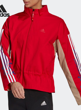 Adidas/阿迪达斯正品女子春季CNY新年款休闲运动服红色夹克GS2402