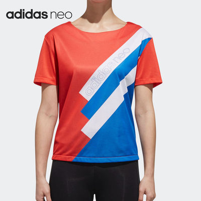 Adidas/阿迪达斯官方正品 NEO新款女子圆领休闲运动短袖T恤CV9600