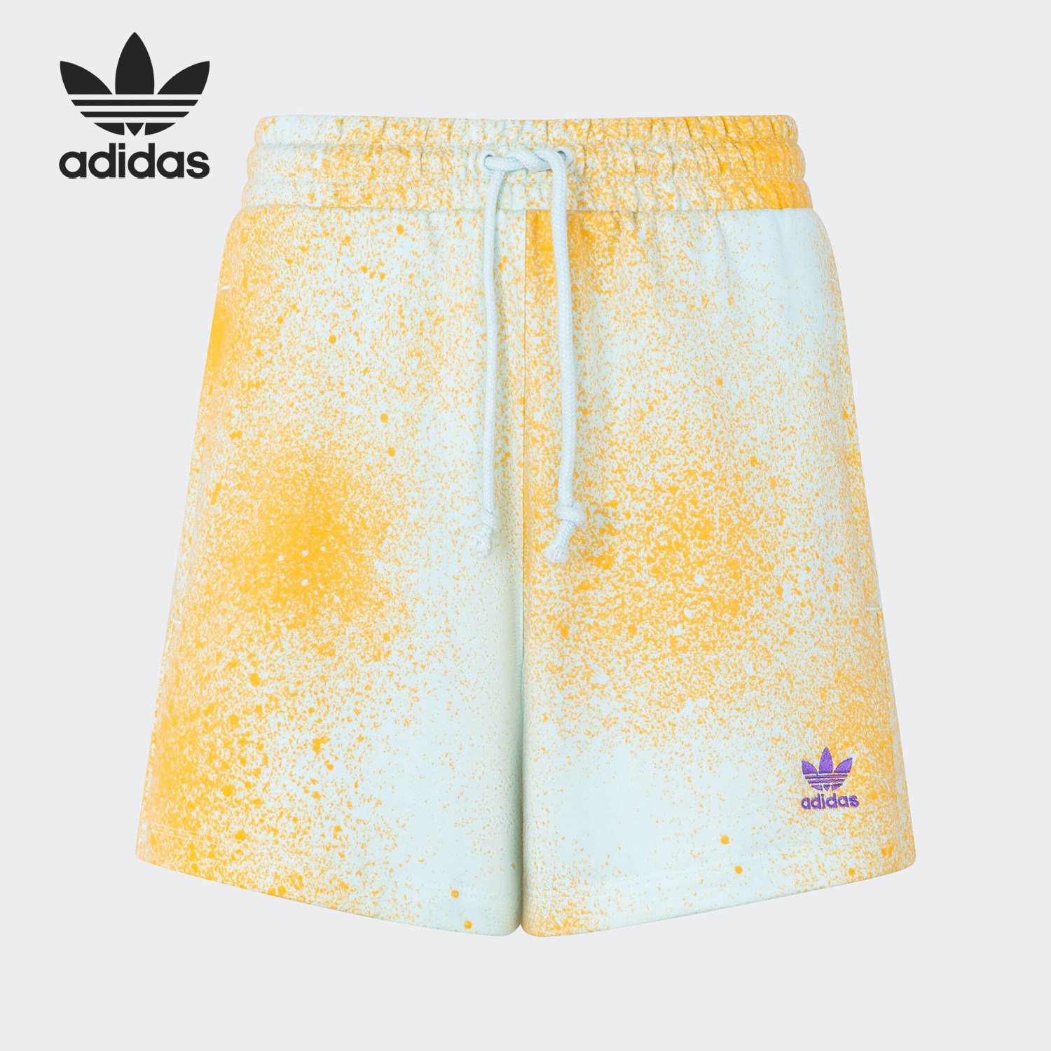 Adidas/阿迪达斯官方正品三叶草女士时尚中腰印花透气短裤HL6610