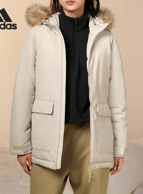 Adidas/阿迪达斯官方正品新款女士保暖连帽运动休闲棉衣HG8716