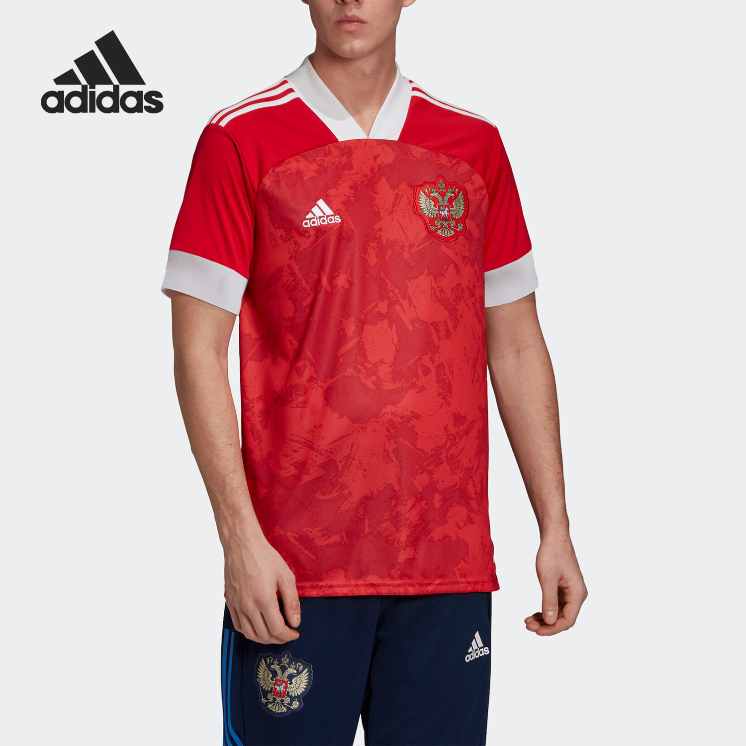 Adidas/阿迪达斯正品欧洲杯俄罗斯主场球迷版男子短袖T恤 GQ1193
