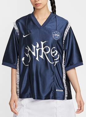 Nike/耐克正品夏季女士针织复古休闲蕾丝装饰宽松短袖II1939-410