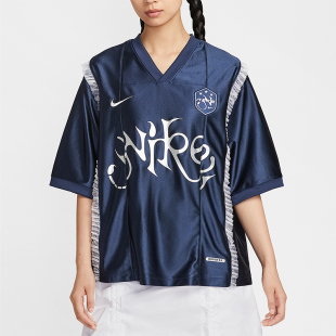 耐克正品 II1939 夏季 饰宽松短袖 410 女士针织复古休闲蕾丝装 Nike