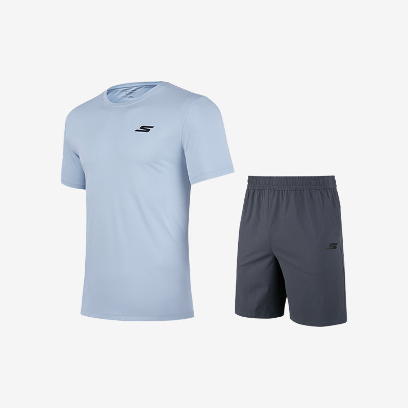 Skechers/斯凯奇正品新款男女运动透气休闲夏季短袖短裤套装,运动服/休闲服装,运动套装,淘宝优惠券,粉丝福利购,淘宝优惠卷