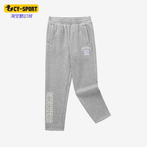 Skechers/斯凯奇正品冬季女童加绒休闲运动针织长裤 P422G037