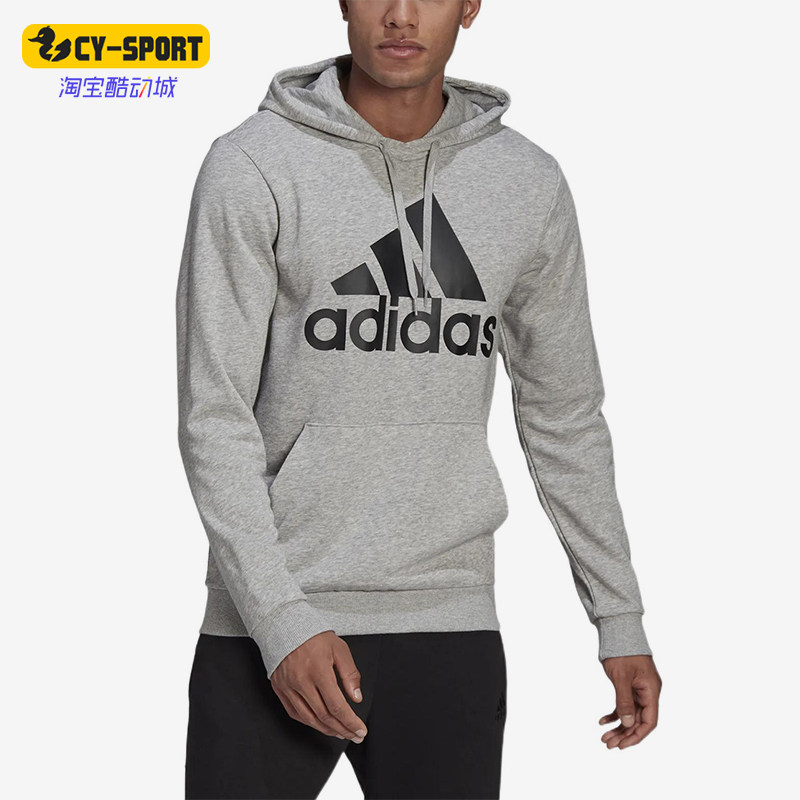 Adidas/阿迪达斯正品印花连帽男灰色休闲经典舒适轻便卫衣GK9541