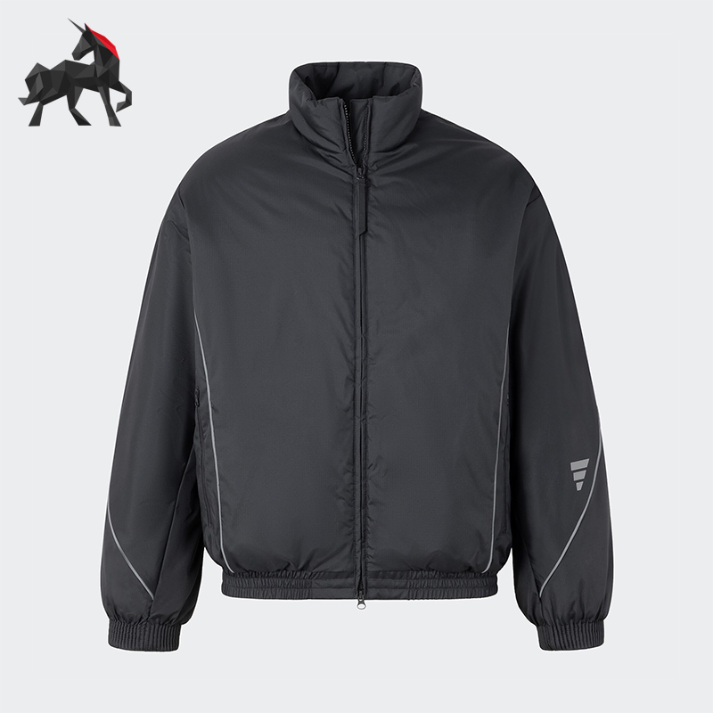 阿迪达斯男士休闲立领保暖棉服