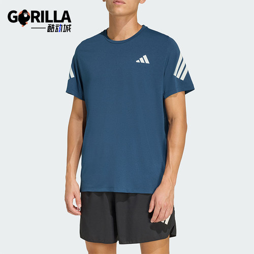 Adidas/阿迪达斯正品2026男士圆领舒适经典跑步运动短袖T恤JZ7692