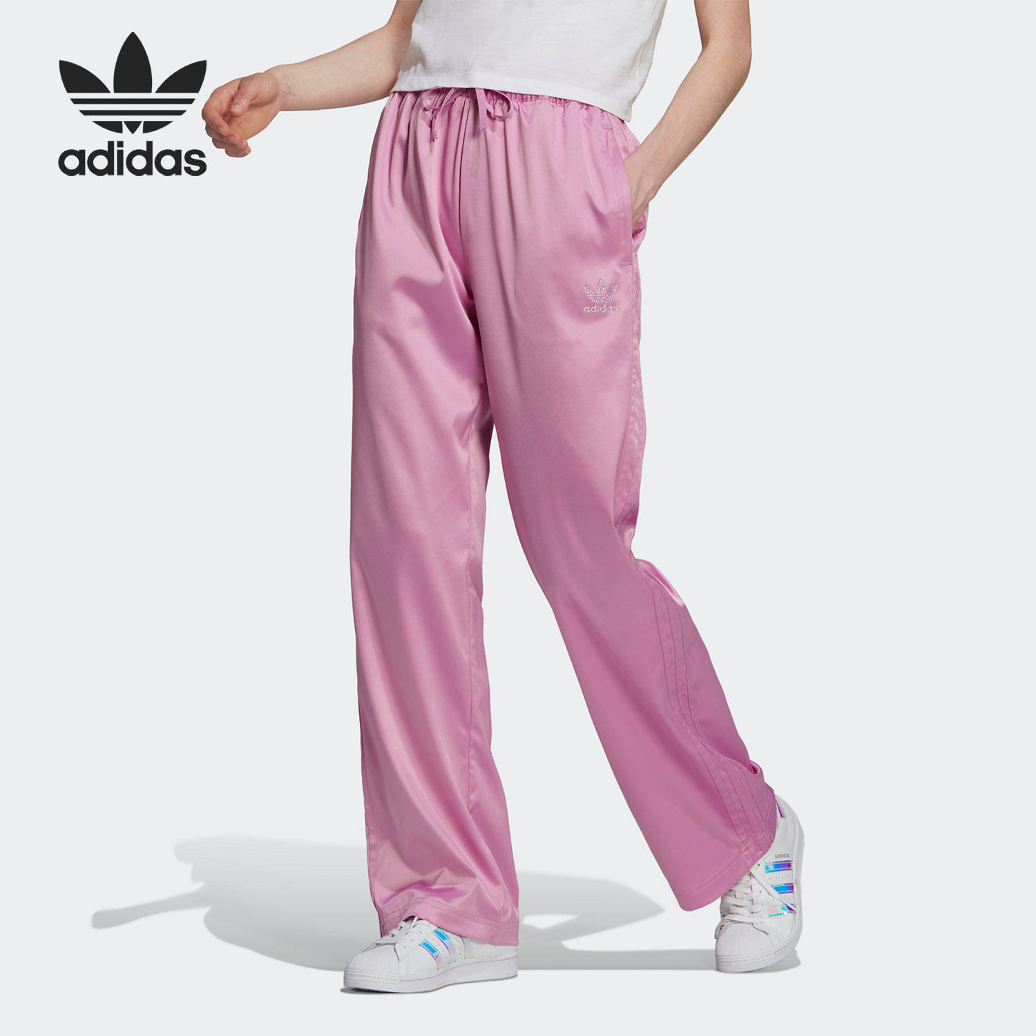 Adidas/阿迪达斯正品三叶草女子宽松阔腿舒适休闲运动长裤 HF9210,运动服/休闲服装,运动长裤,淘宝优惠券,粉丝福利购,淘宝优惠卷