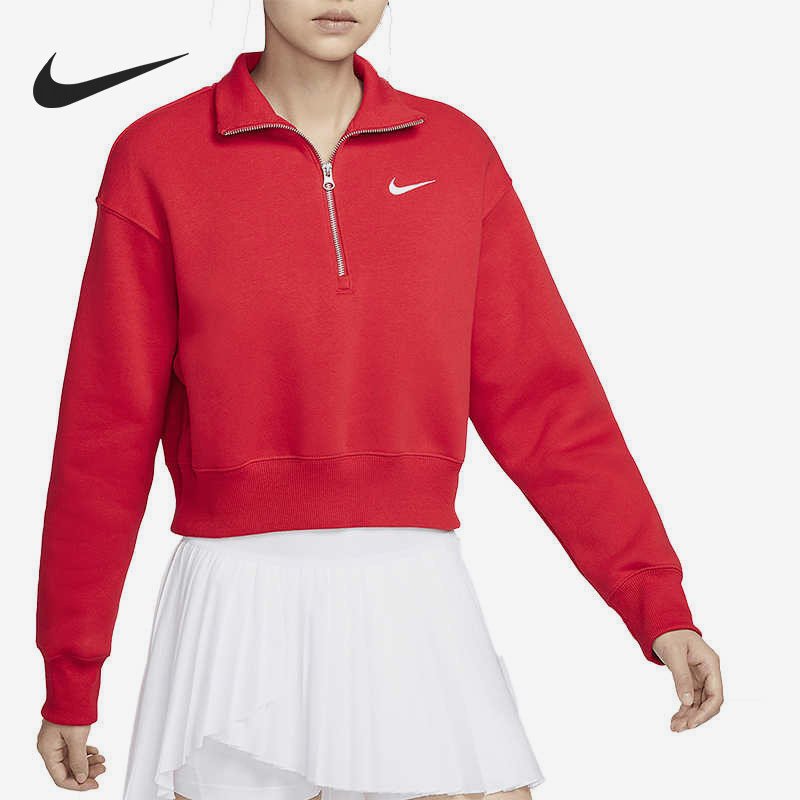 Nike/耐克官方正品半拉链短款加绒套头卫衣新款女卫衣DQ5768-675