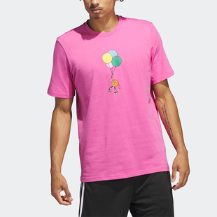 圆领透气舒适休闲运动短袖 Adidas 男士 夏季 T恤IC1865 阿迪达斯正品