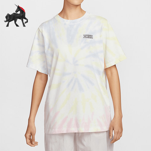 Nike/耐克正品2025夏季款女士时尚扎染宽松经典透气T恤IF0612-100