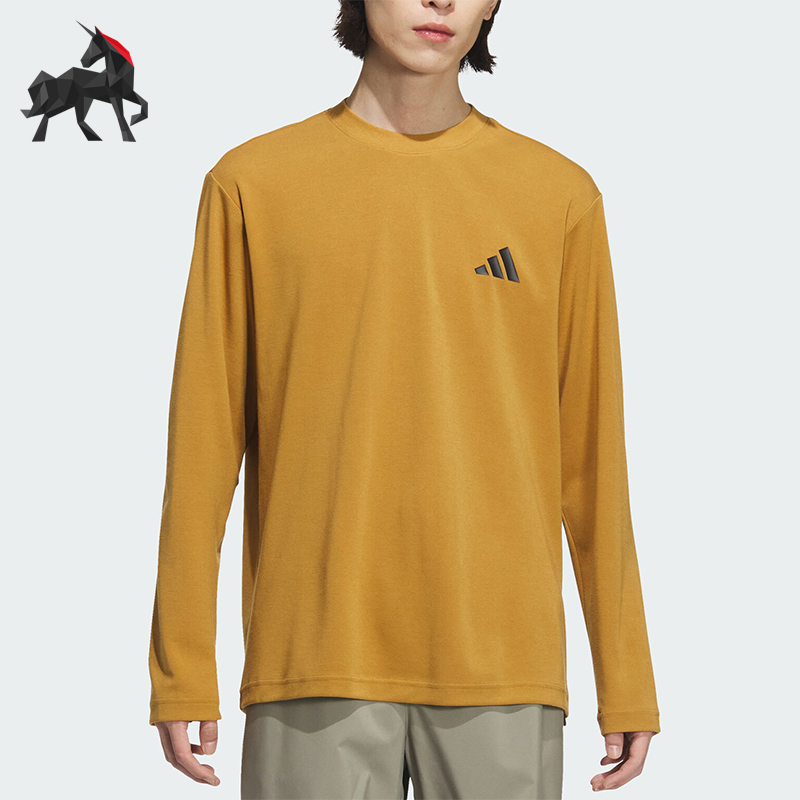 Adidas/阿迪达斯正品新款男士圆领柔软复古运动长袖T恤JY6945