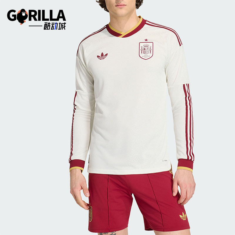 Adidas/阿迪达斯正品三叶草男士复古足球球衣舒适长袖T恤KA1957