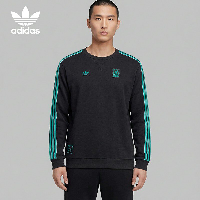 Adidas/阿迪达斯正品三叶草男士圆领套头运动足球卫衣JW5472