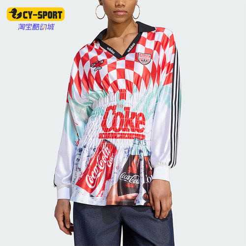 Adidas/阿迪达斯正品三叶草女士印花时尚运动长袖T恤KY7547