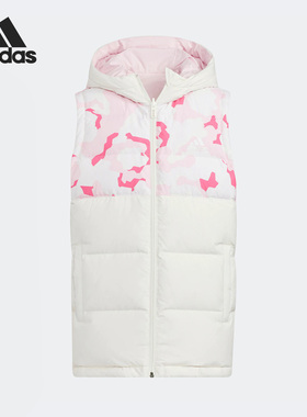 Adidas/阿迪达斯官方正品冬季新款儿童两面穿连帽羽绒马甲HY0566