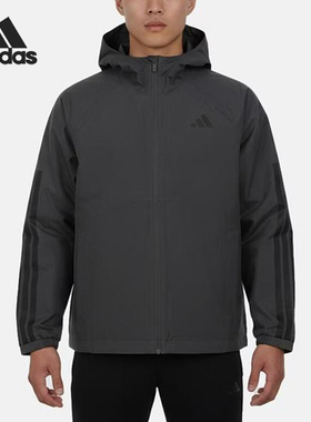 Adidas/阿迪达斯正品S新款男深灰黑色运动经典休闲连帽夹克KE0272
