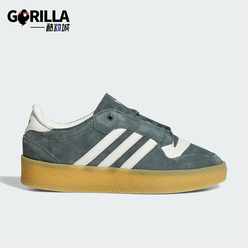 阿迪达斯男女复古轻便翻毛皮板鞋