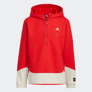 Adidas/阿迪达斯正品新款男童运动宽松连帽半开襟卫衣IP6994