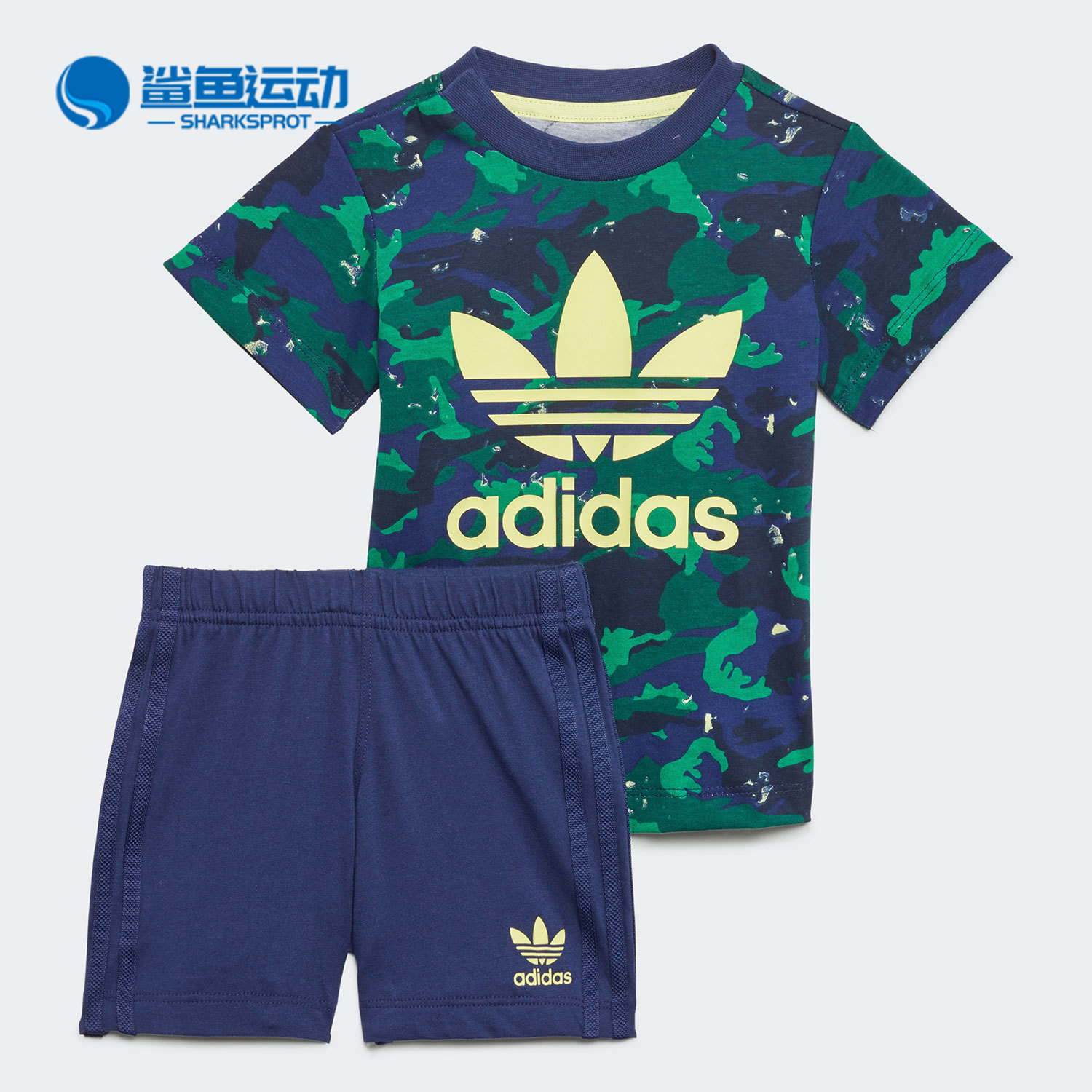 阿迪达斯三叶草婴童运动休闲套装