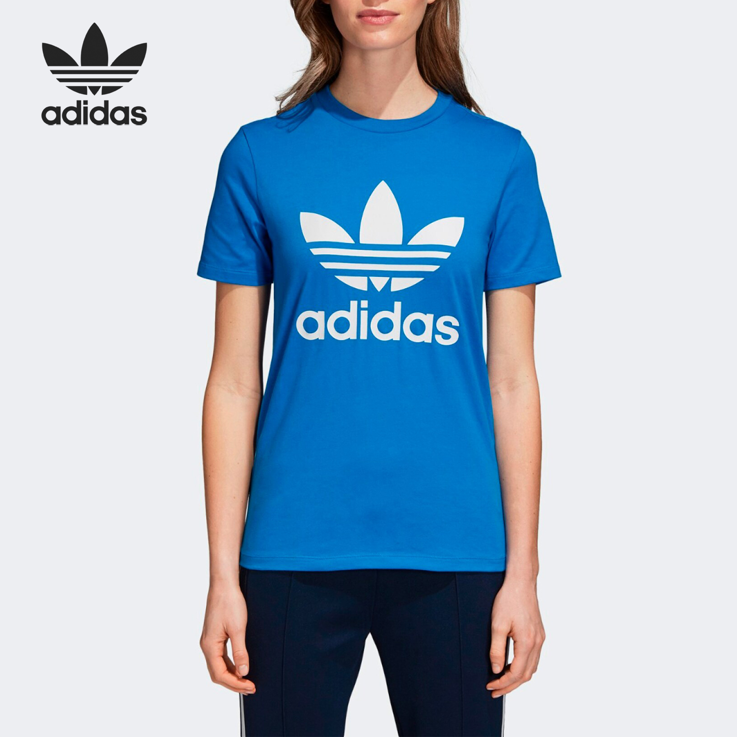 三叶草圆领休闲运动衫短袖t恤