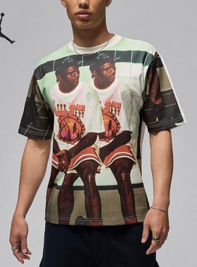 Nike/耐克正品JORDAN男士印花休闲透气圆领短袖T恤FN5955-133